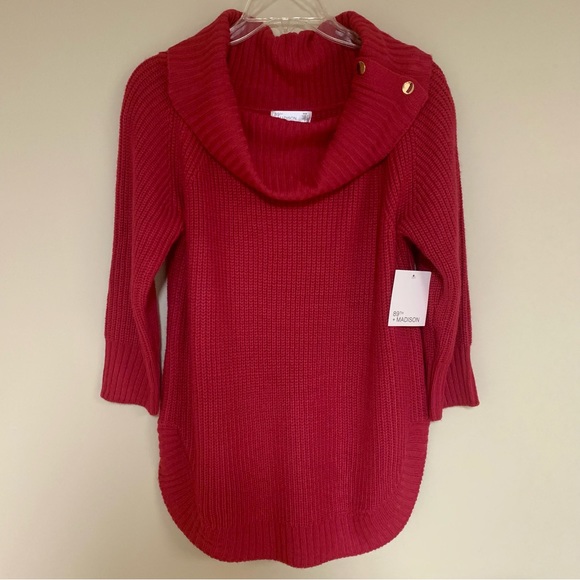 NWT Pink Cowl Neck Sweater - Picture 1 of 8